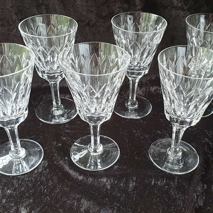 Set of Six Stuart Crystal Goblets