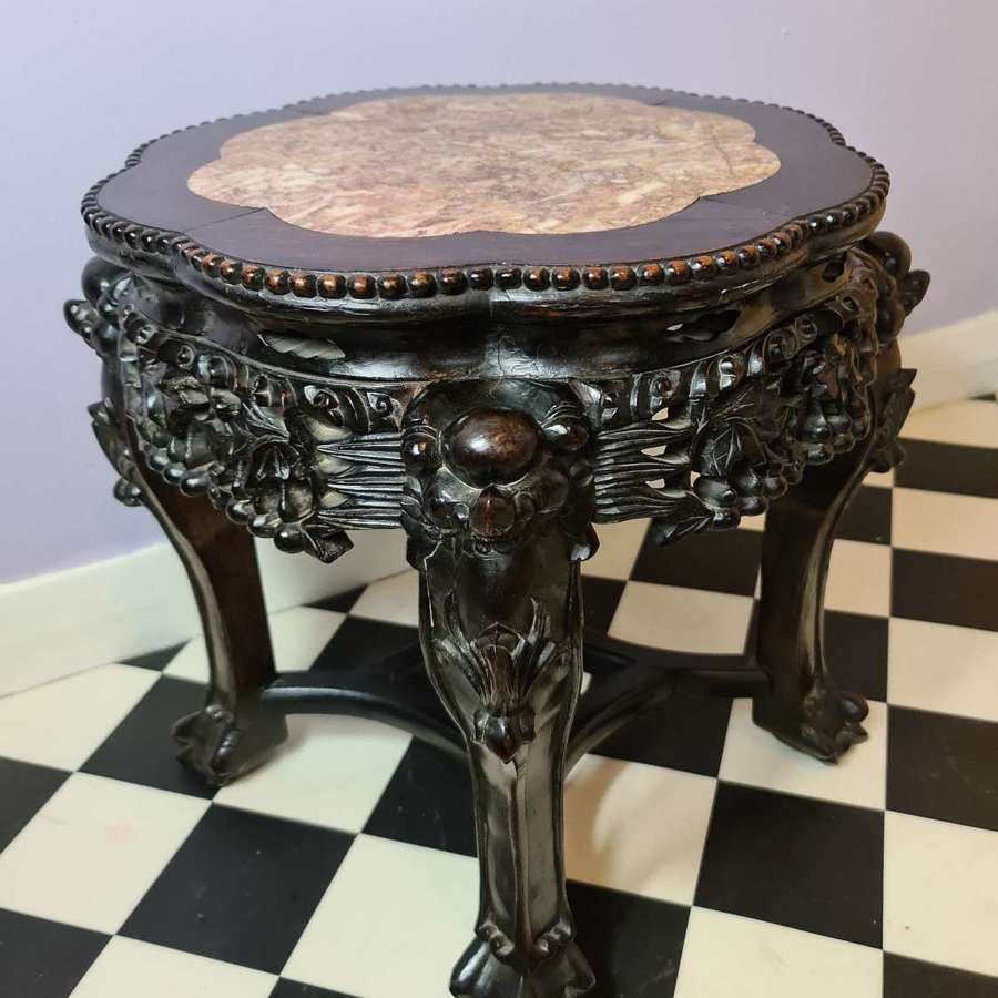 Quality Chinese Padouk Wood Jardiniere Stand c1890