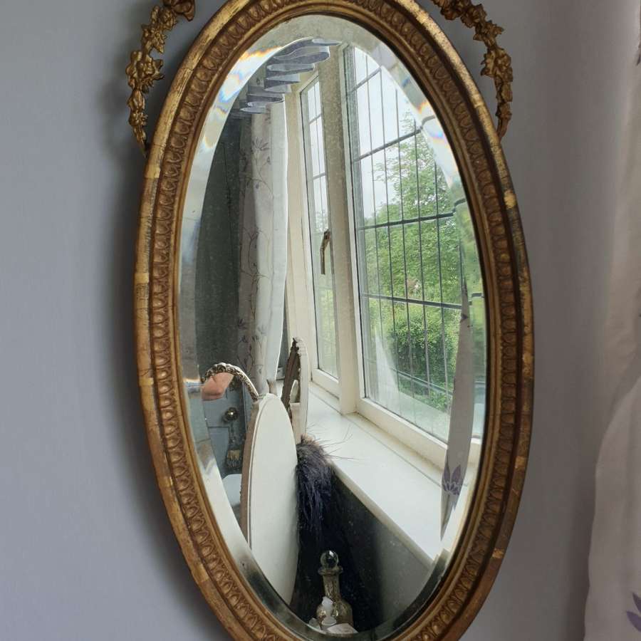 Useful Early 19th C. Wall Mirror in the Sheraton Style