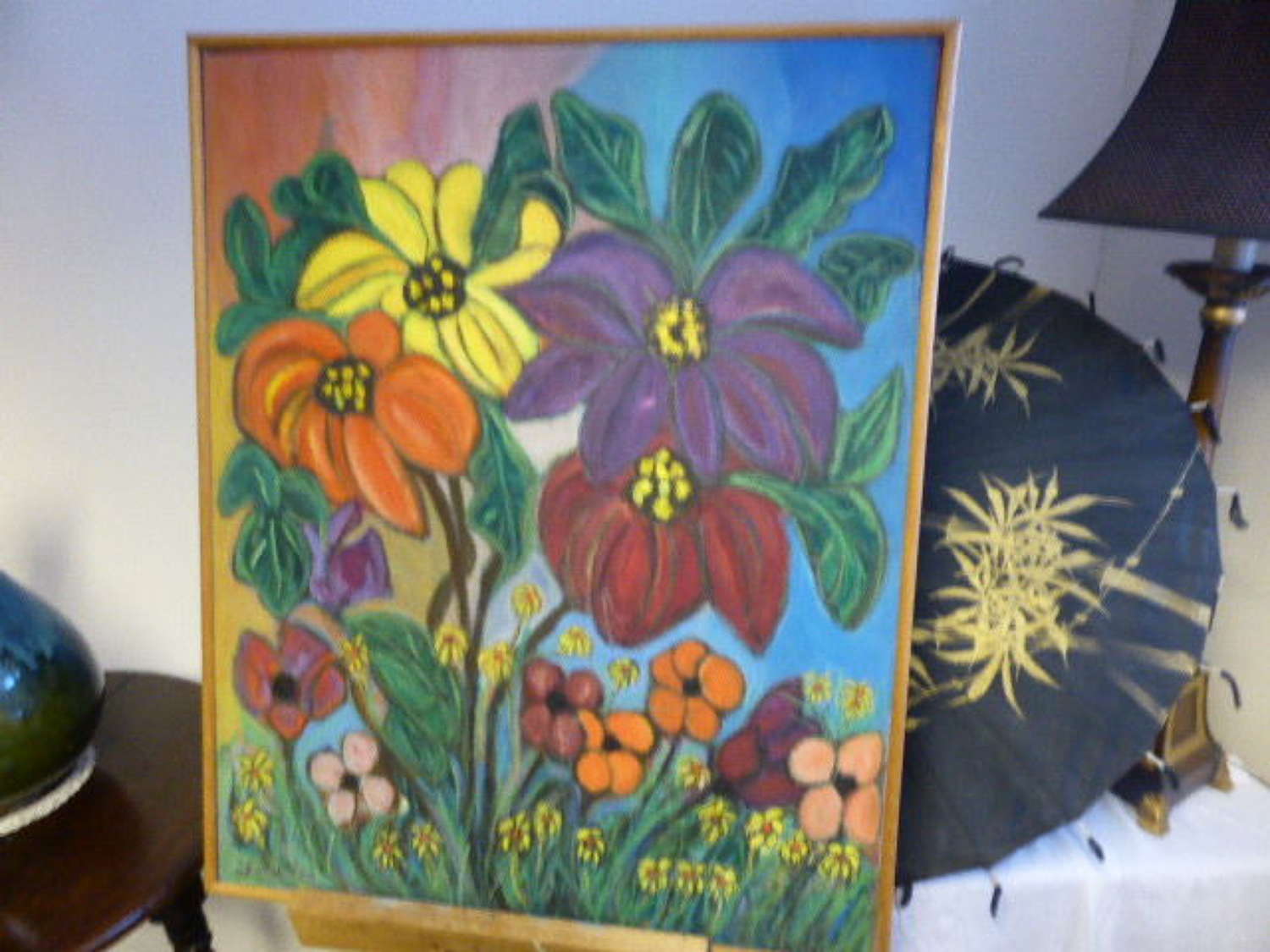 Oil on Canvas – A Vase of Flowers. signed J.Milton