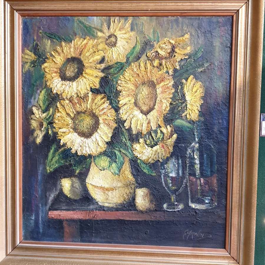 Large Oil Painting “Still Life” on Canvas, signed C.Arnold