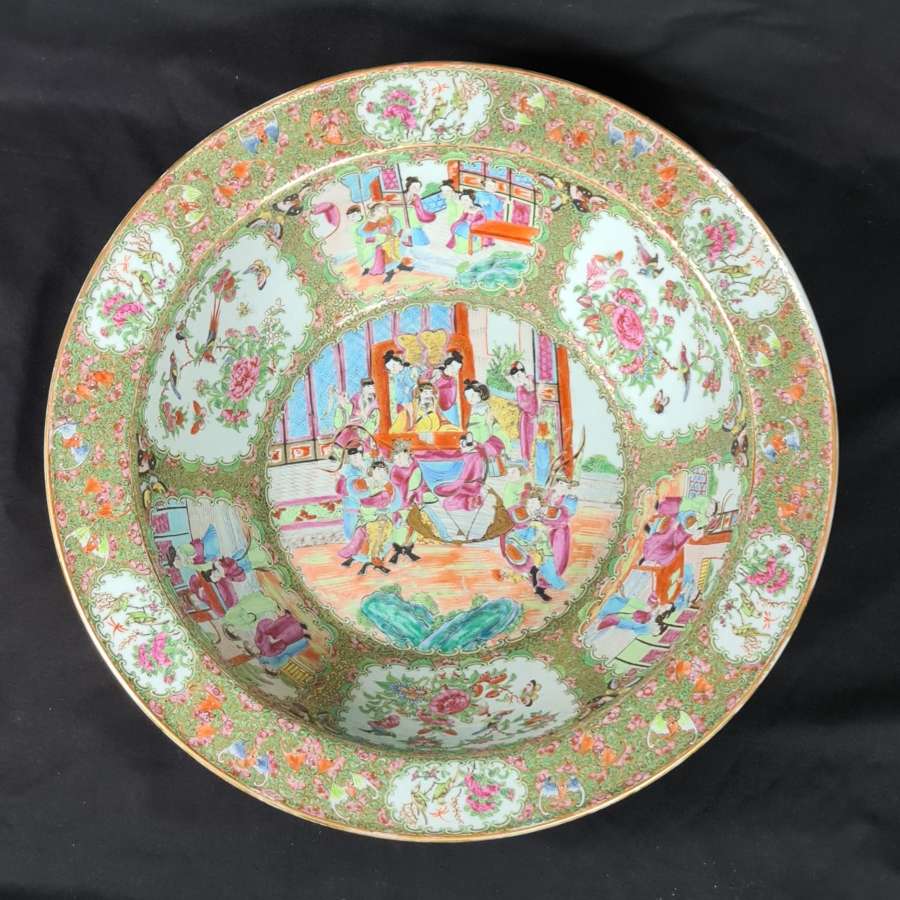 Huge Chinese Canton Famille Rose Bowl. 19th c.