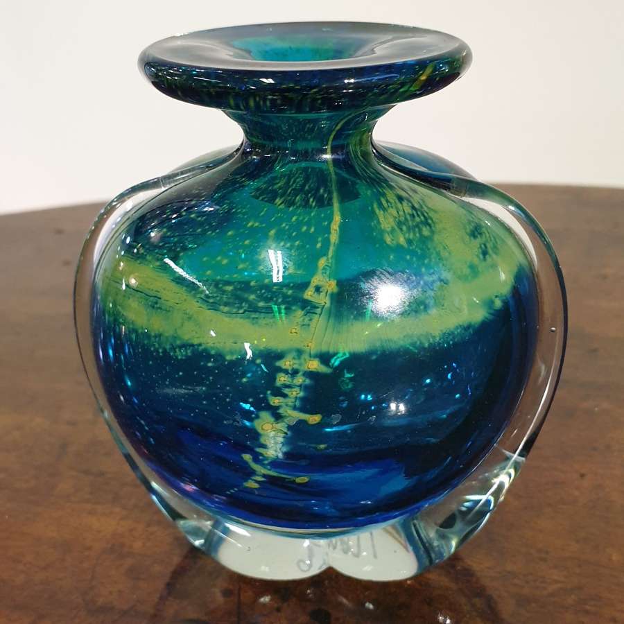 Small Mdina Glass ‘Side Stripe’ Vase