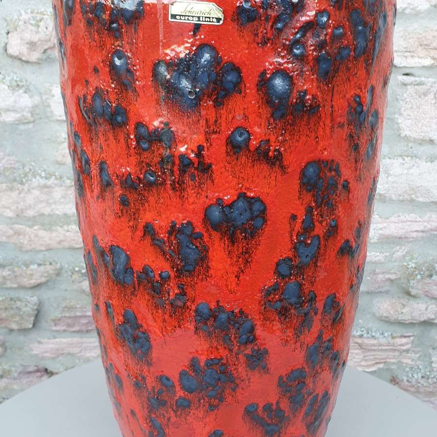 Vintage 1960s Fat Lava Floor Vase Europ Linie Scheurich Keramik WGP