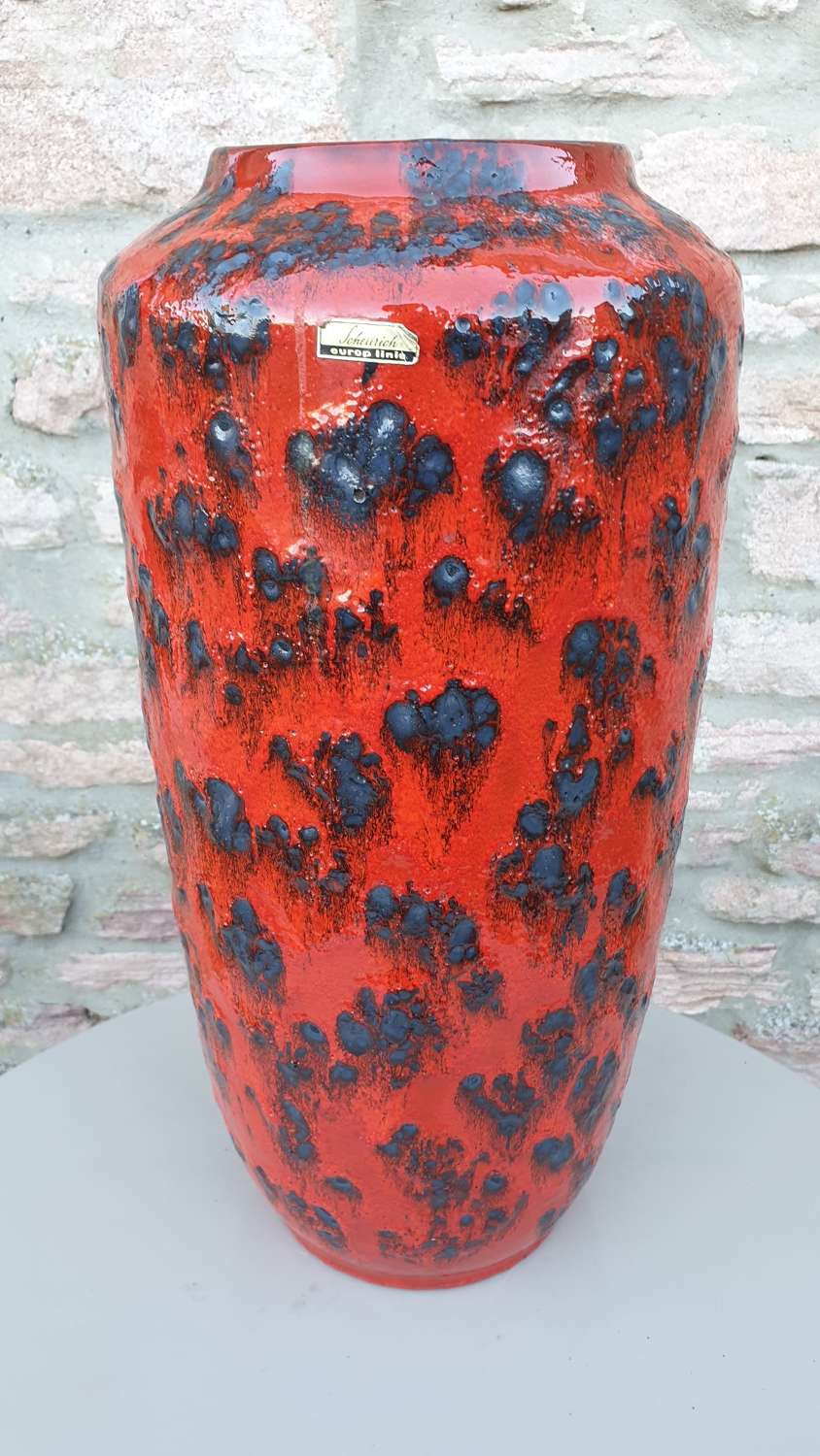 Vintage 1960s Fat Lava Floor Vase Europ Linie Scheurich Keramik WGP