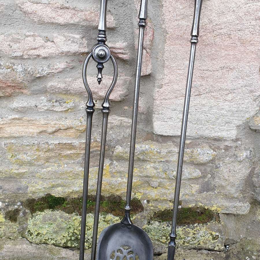 Quality set of 19th Century Steel Fire Irons