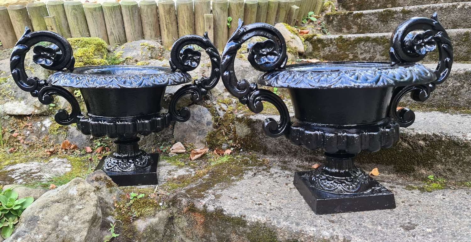 19th Century French Cast-iron Urns