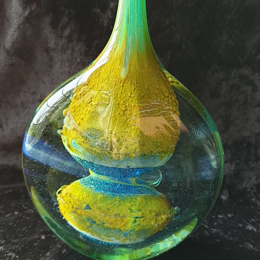 Mdina Glass Ice Cut 'Lollipop' Vase c1970's