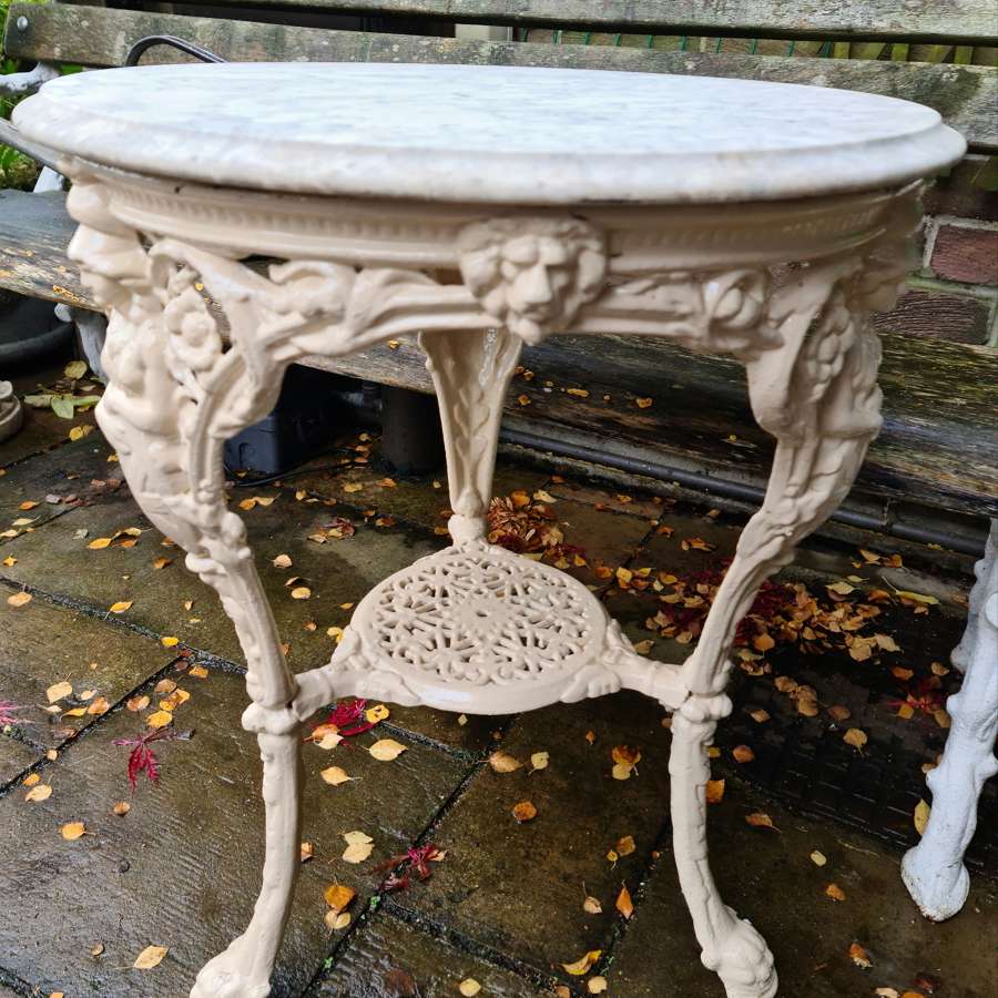 Victorian Garden Table with Marble Top