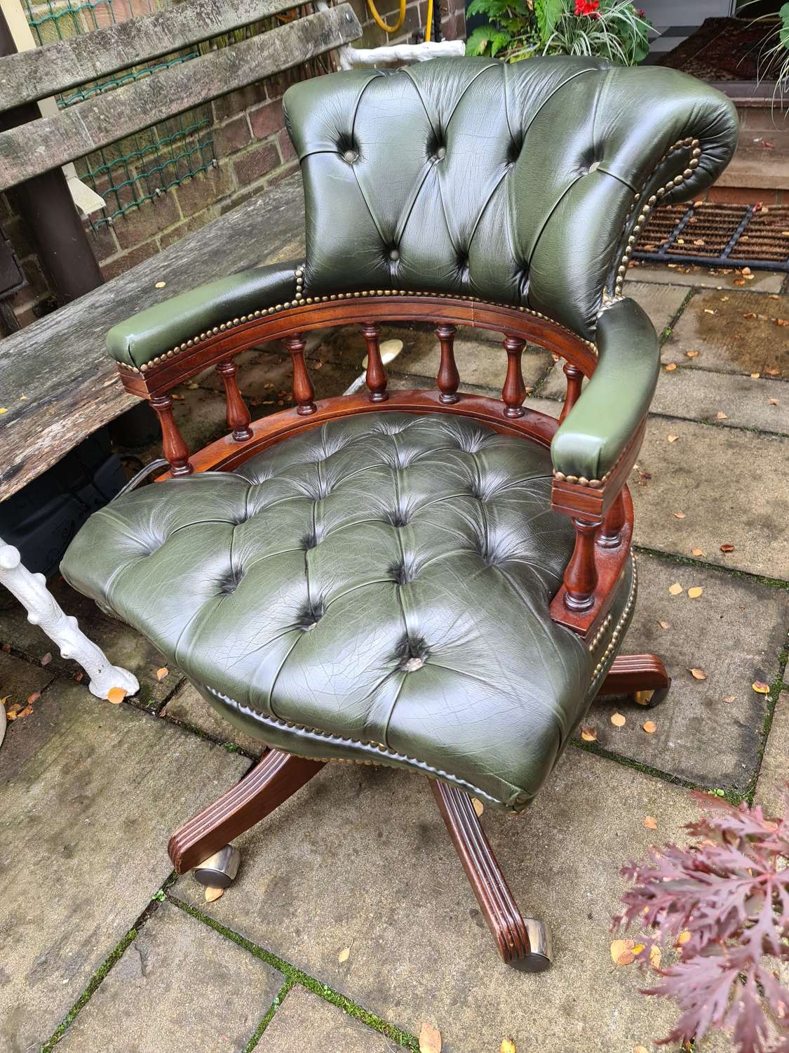 Handsome Example of a Leather Captains Chair/Desk Chair