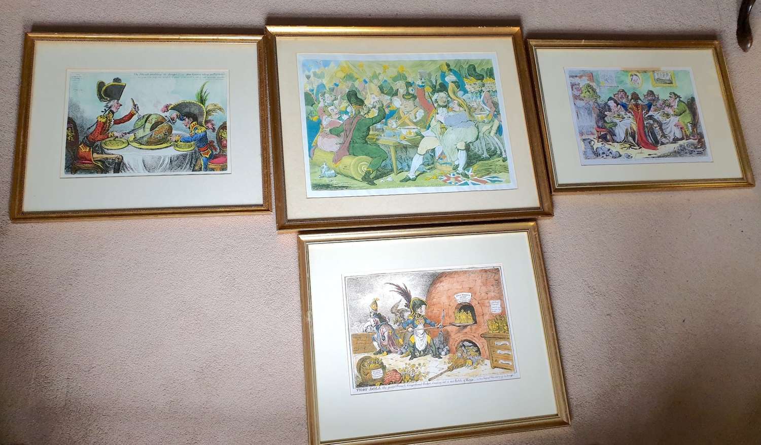 Group of Four Vintage framed Prints