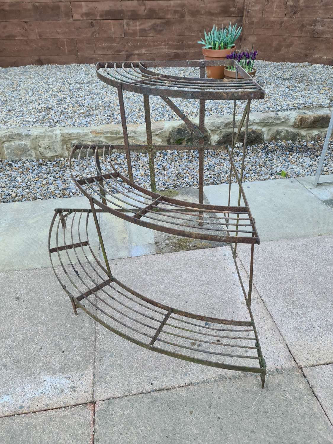 French Corner Bow fronted 3 Tier Plantstand