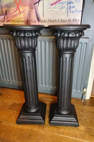 Pair of Wooden Painted Pedestals