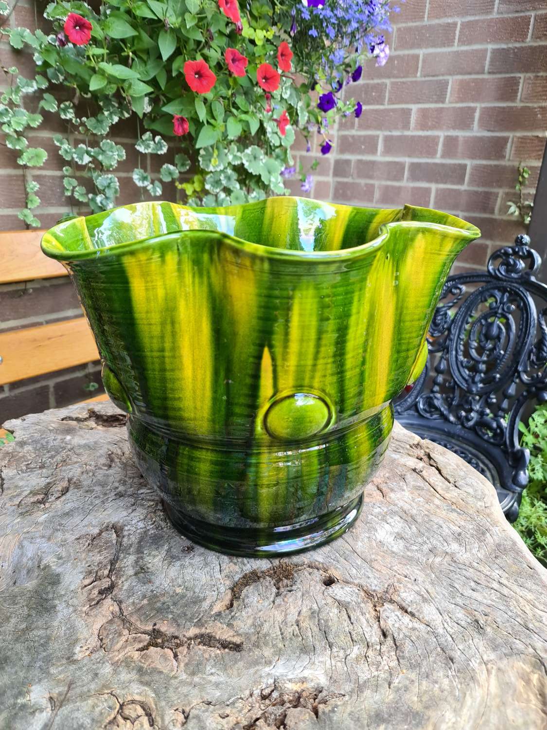Large Unusual Majolica Jardiniere/Vase