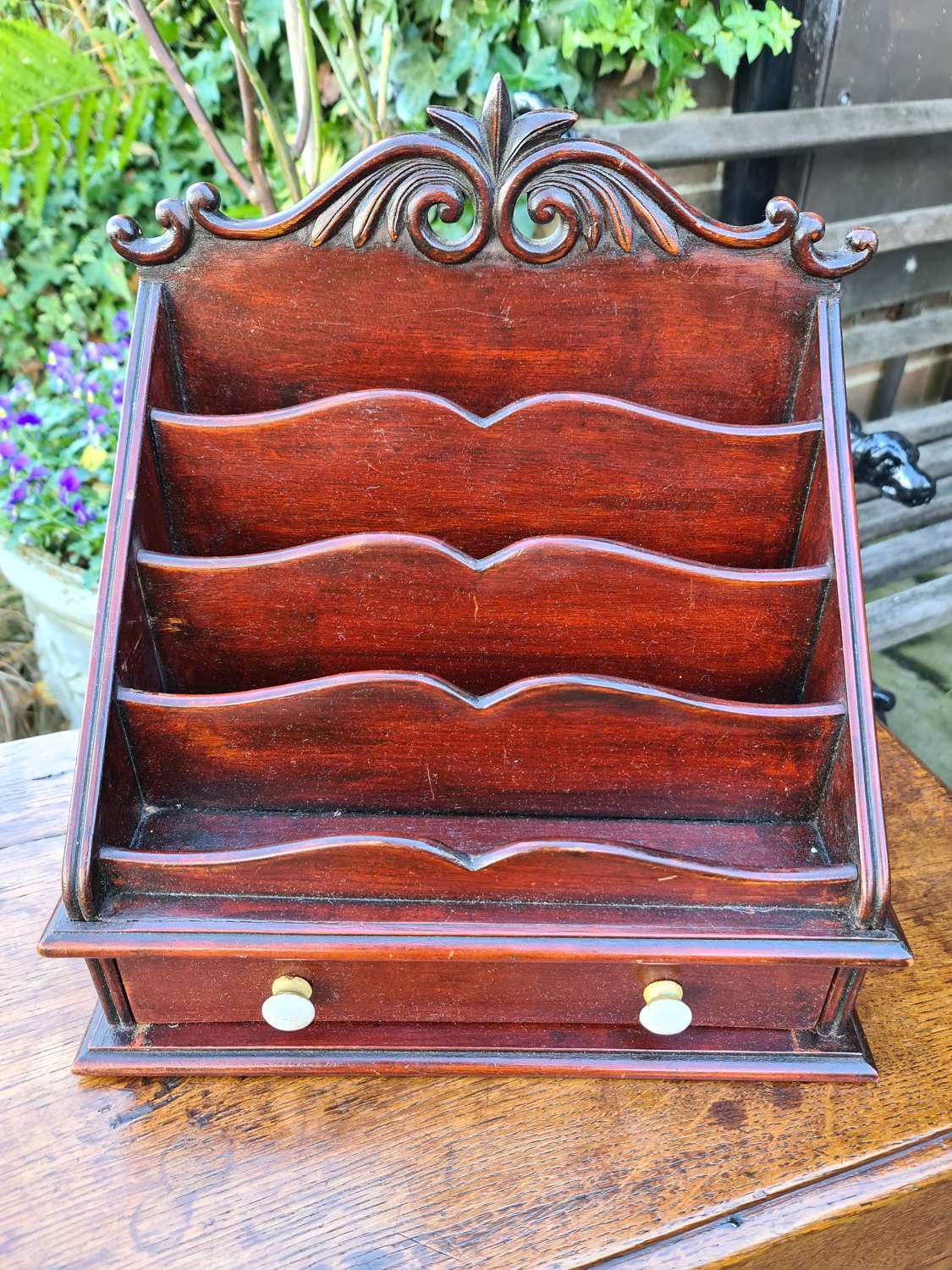 Victorian Desk Tidy with Drawer
