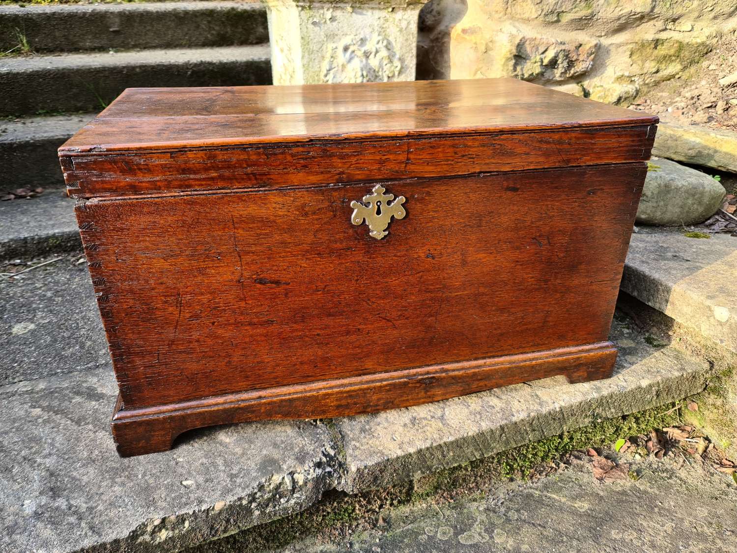 A Neat Oak Estate Deed Box 18th Century