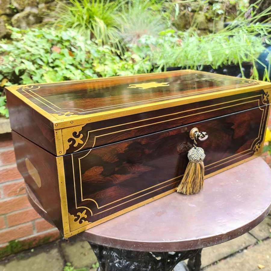 Large Campaign Rosewood Writing Slope c1820