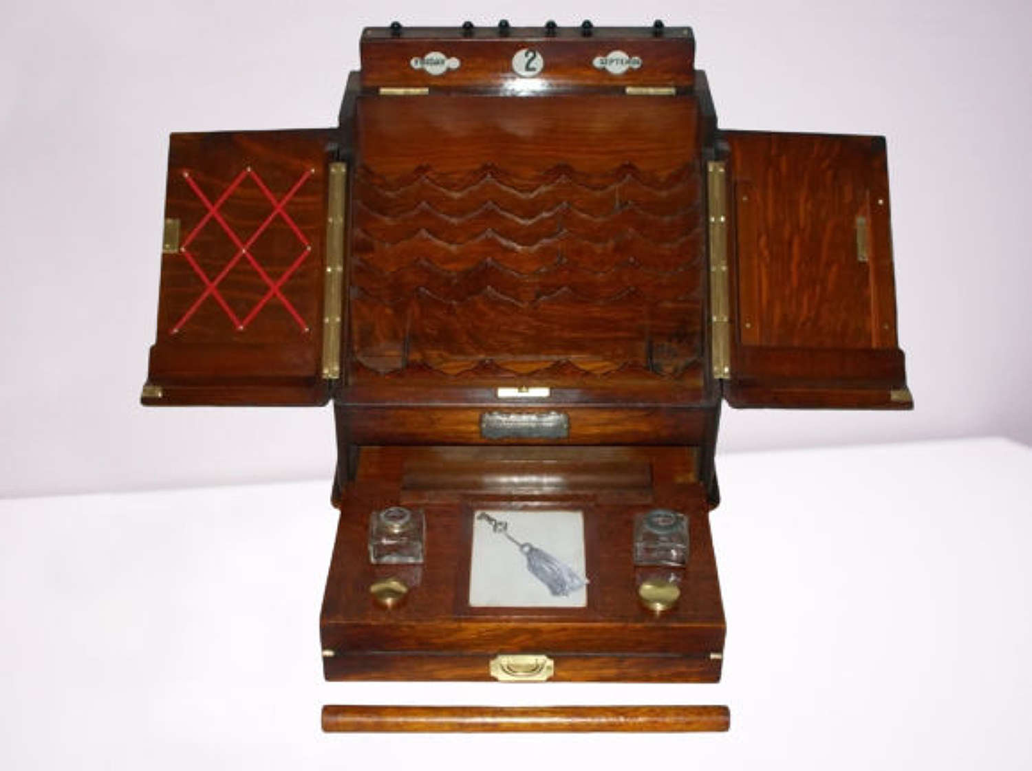 Impressive Large Oak Stationery and Writing Box c1890