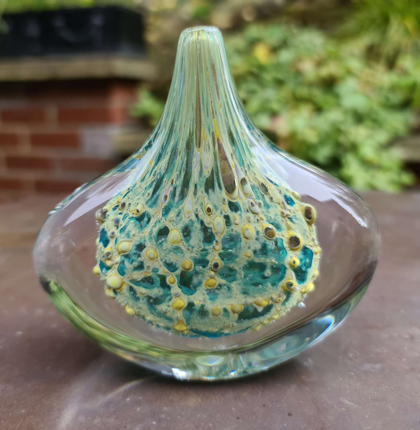 Stunning Signed Isle of Wight Studio Miniature ‘Crizzle Stone’ Vase