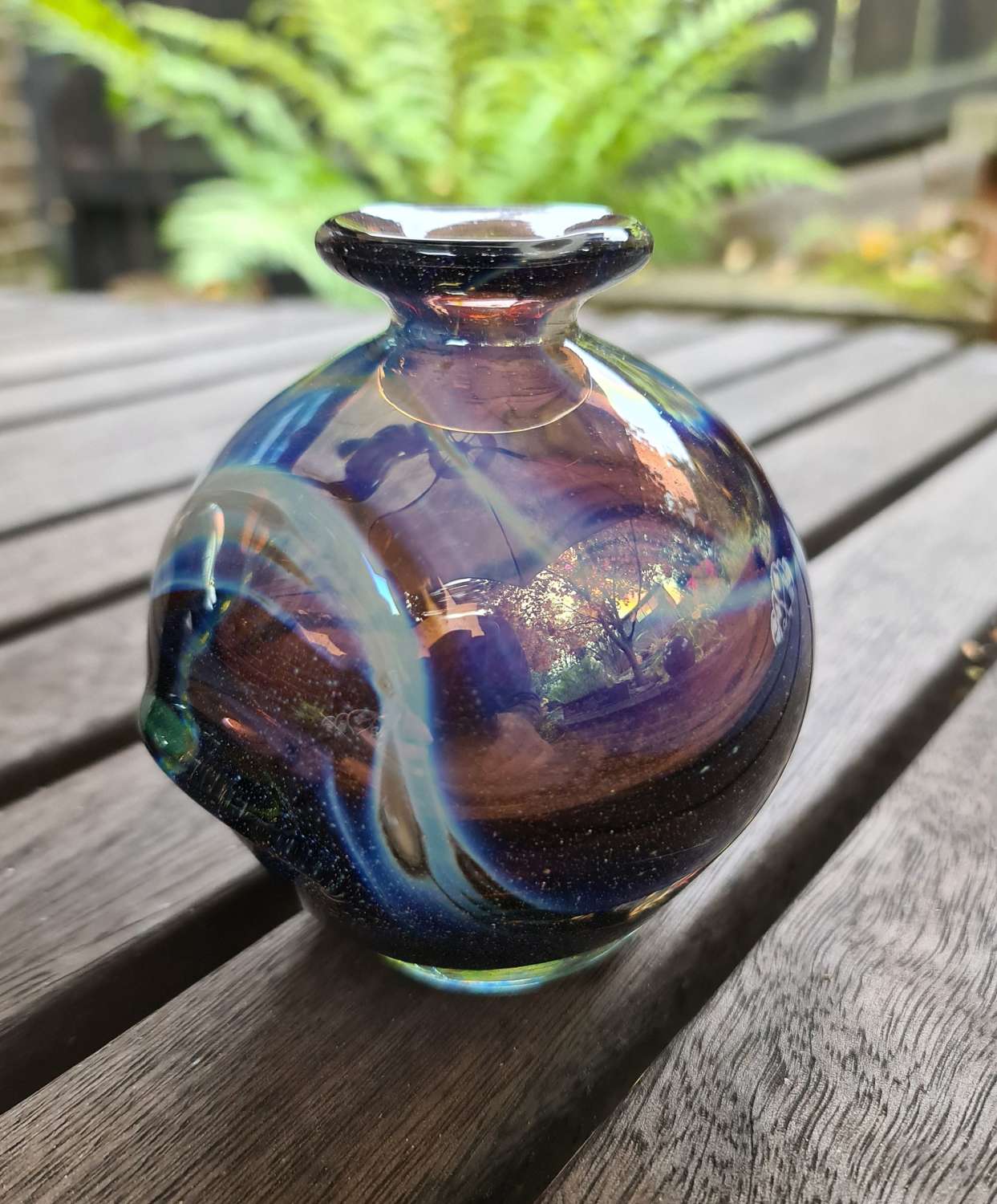 Mdina Glass ‘Amphora’ Vase, also known as ‘Pulled Ear’ in Amethyst