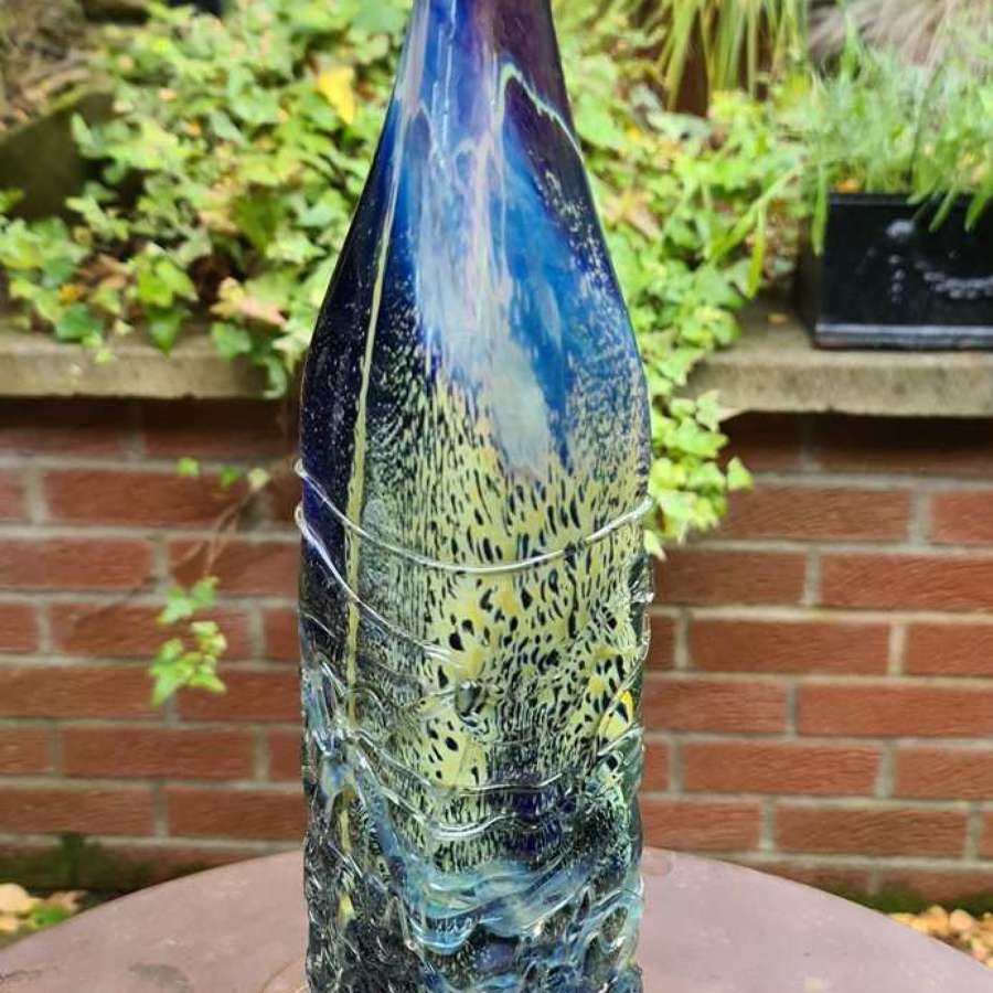 Mdina Glass ‘Trailed Glass’ Bottle Vase c1975