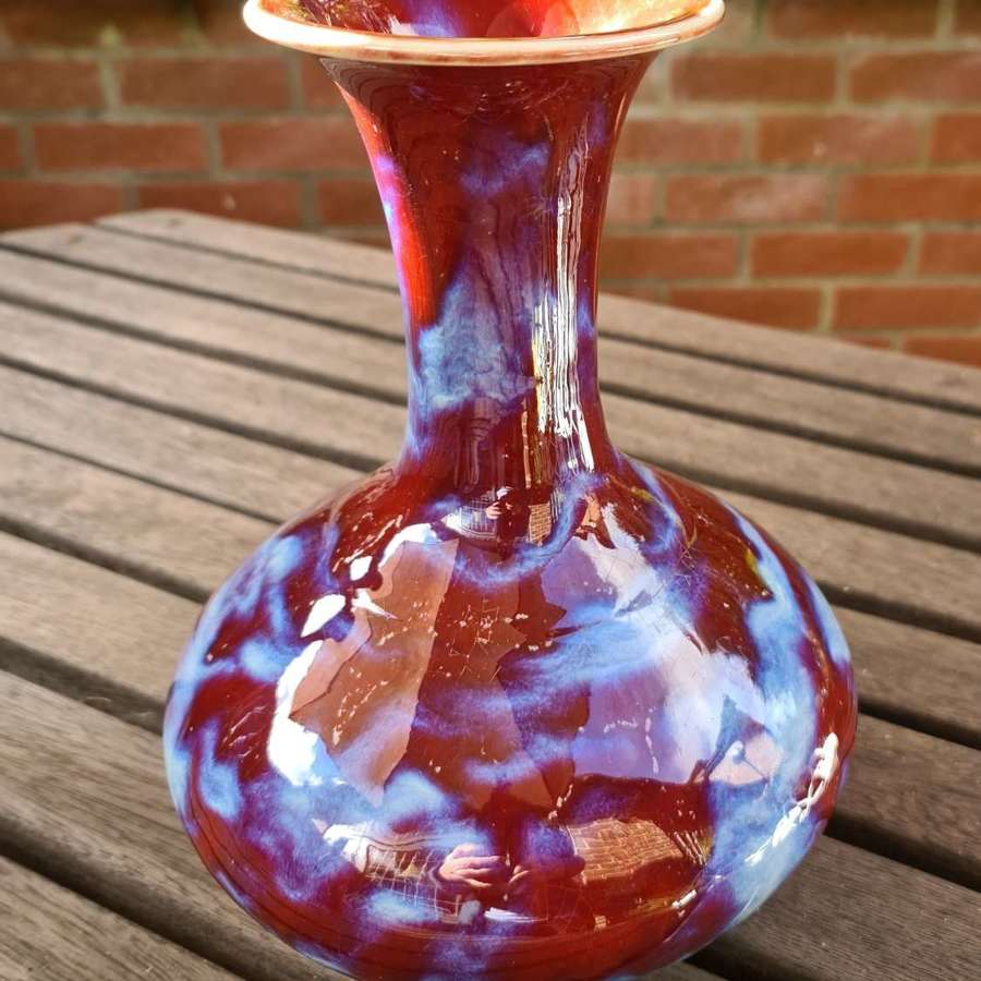 Chinese Sang de Boeuf and flambé-glazed Vase