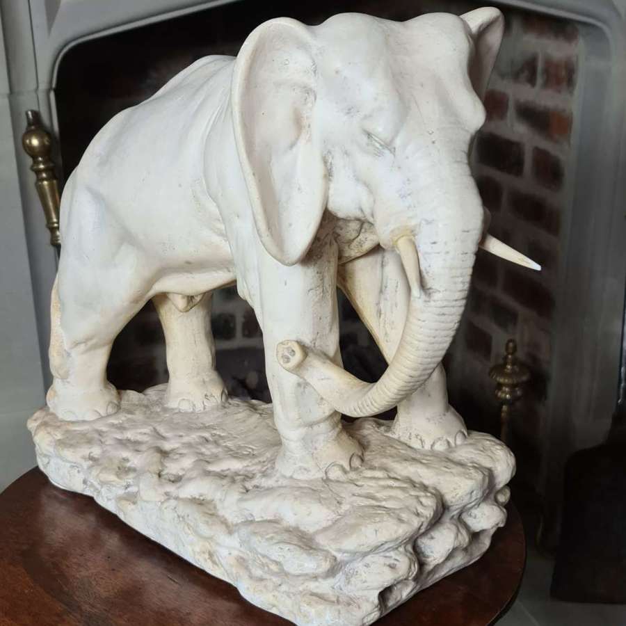 Well Modelled Large Plaster Elephant