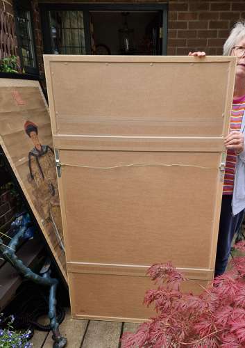 A Large Pair of Framed Chinese Ancestral Scrolls